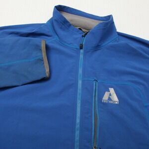 Eddie Bauer First Ascent Jacket Mens XL Blue Soft Shell Full Zip Stretch Hiking